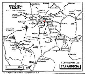 Map of Cappadocia